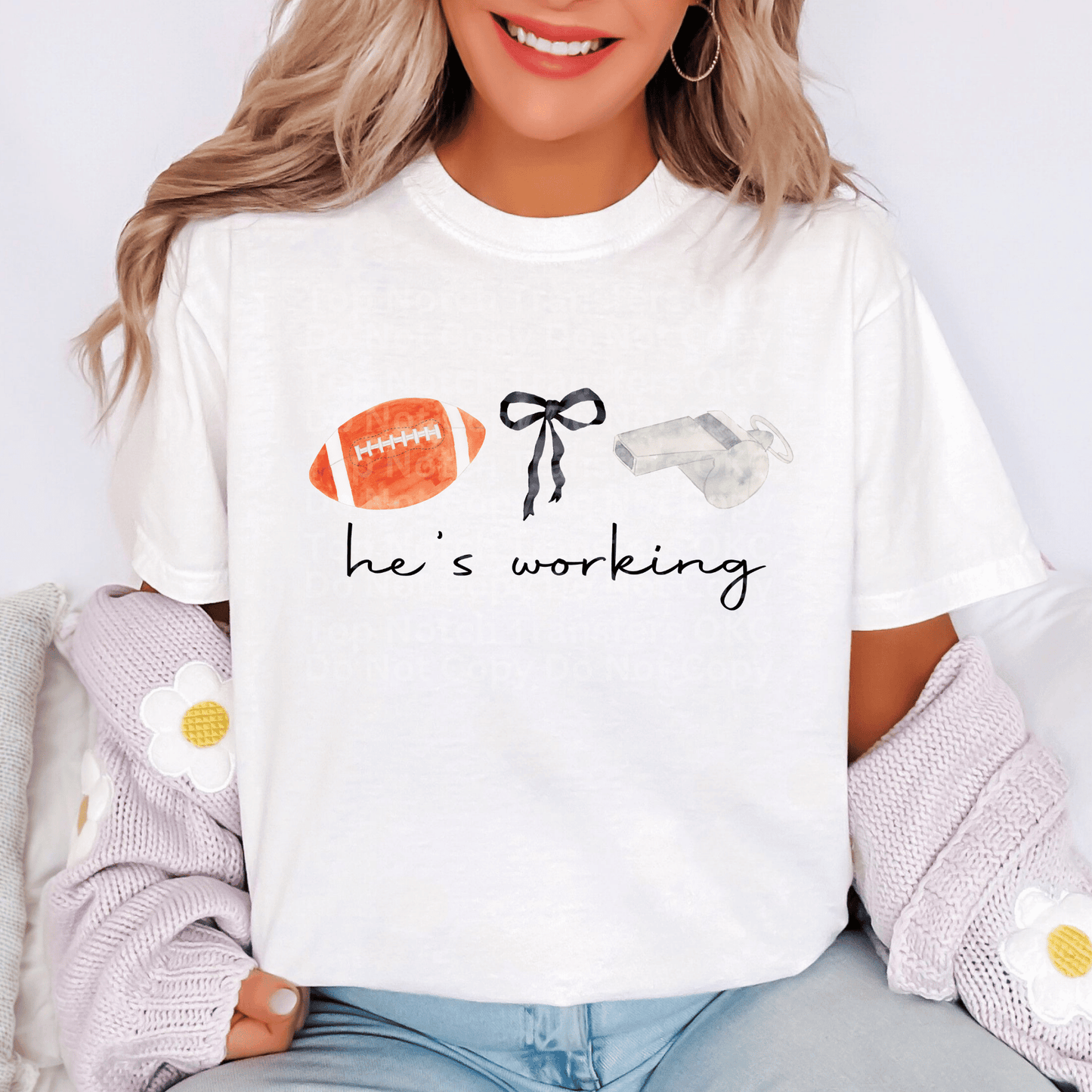 He’s Working- Football Coach DTF Transfer