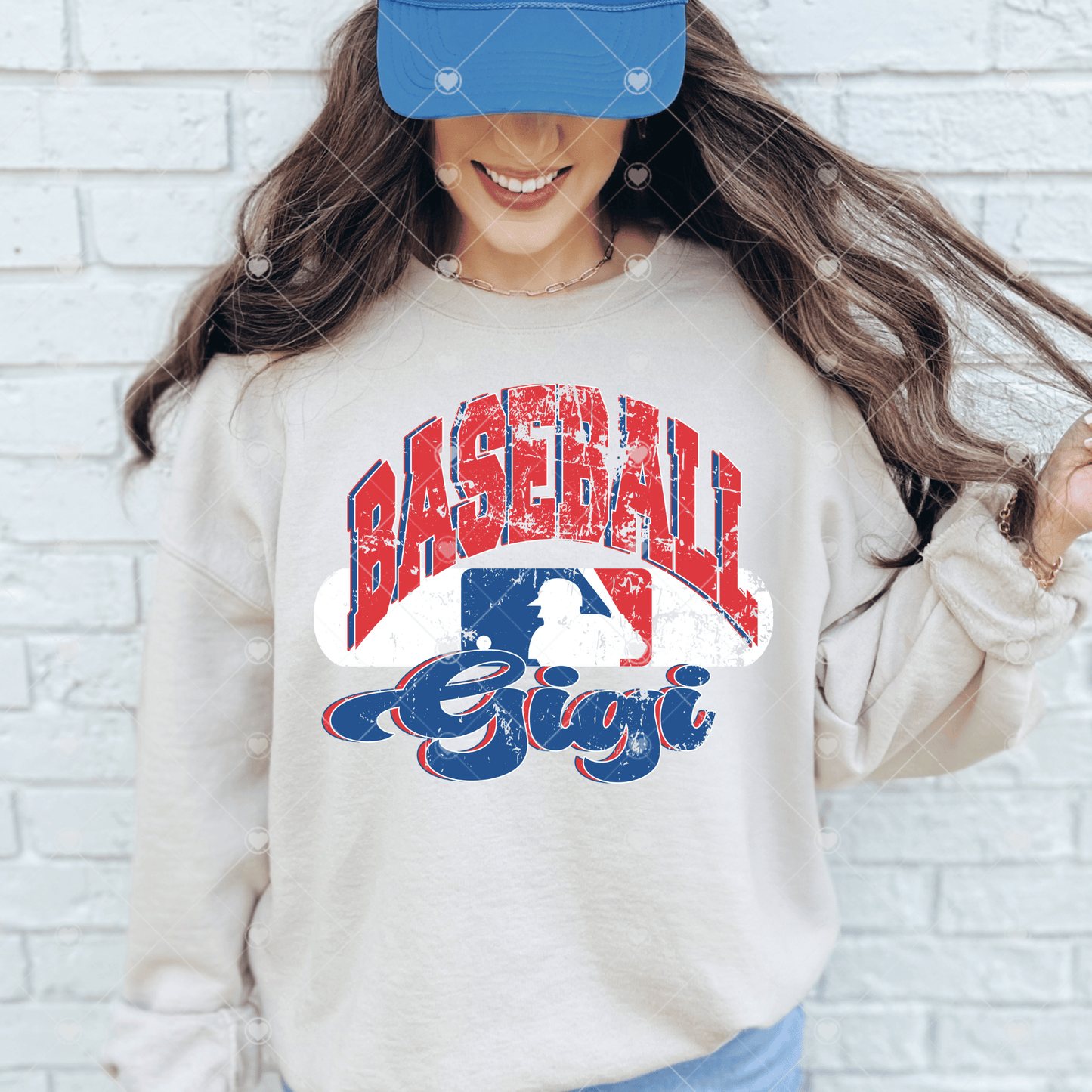 Distressed Baseball Gigi DTF Transfer