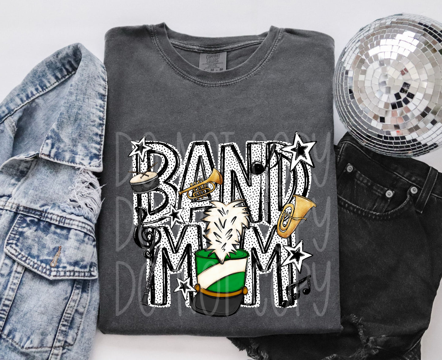 Band Mom Dots Green DTF Transfer