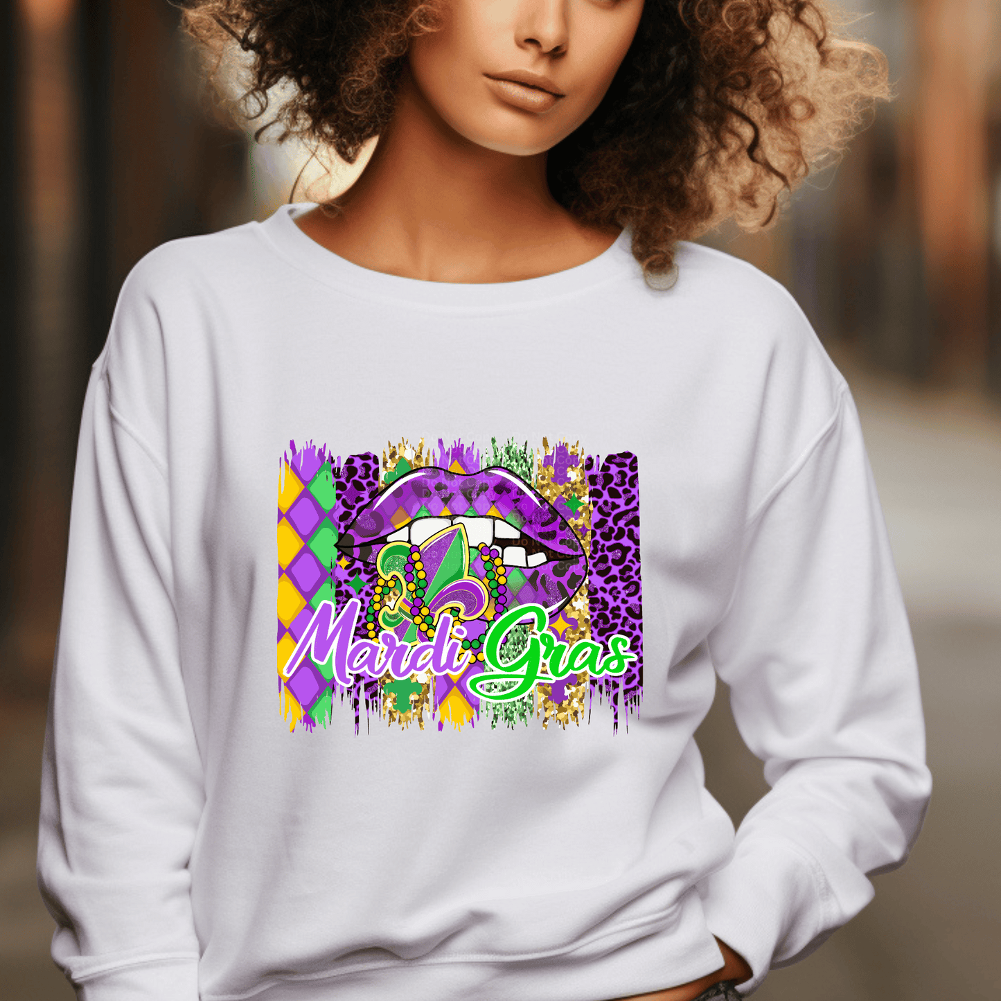 Mardi Gras brushed colors Birthday DTF Transfer
