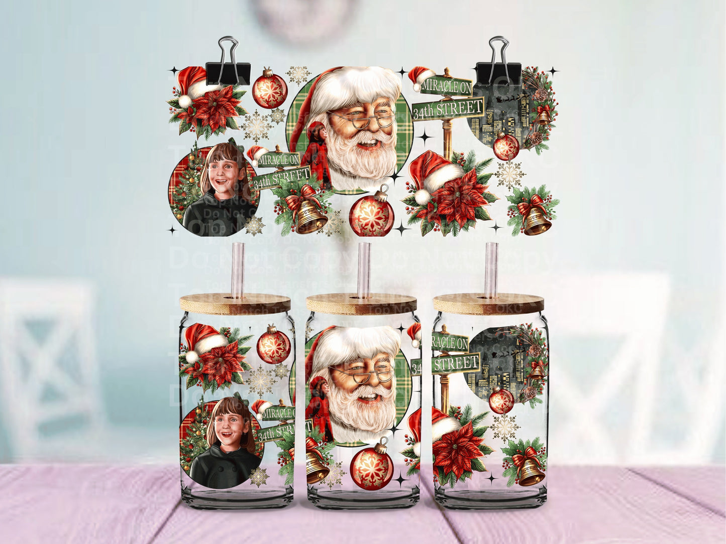 Miracle on 34th UV DTF 16oz Cup Wrap