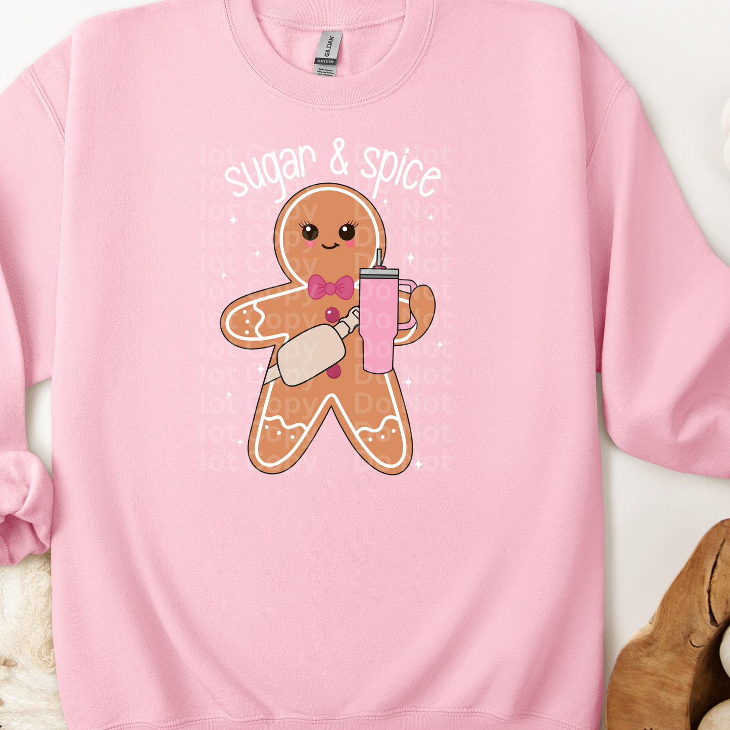 Sugar & Spice Bougie Gingerbread White text DTF Transfer