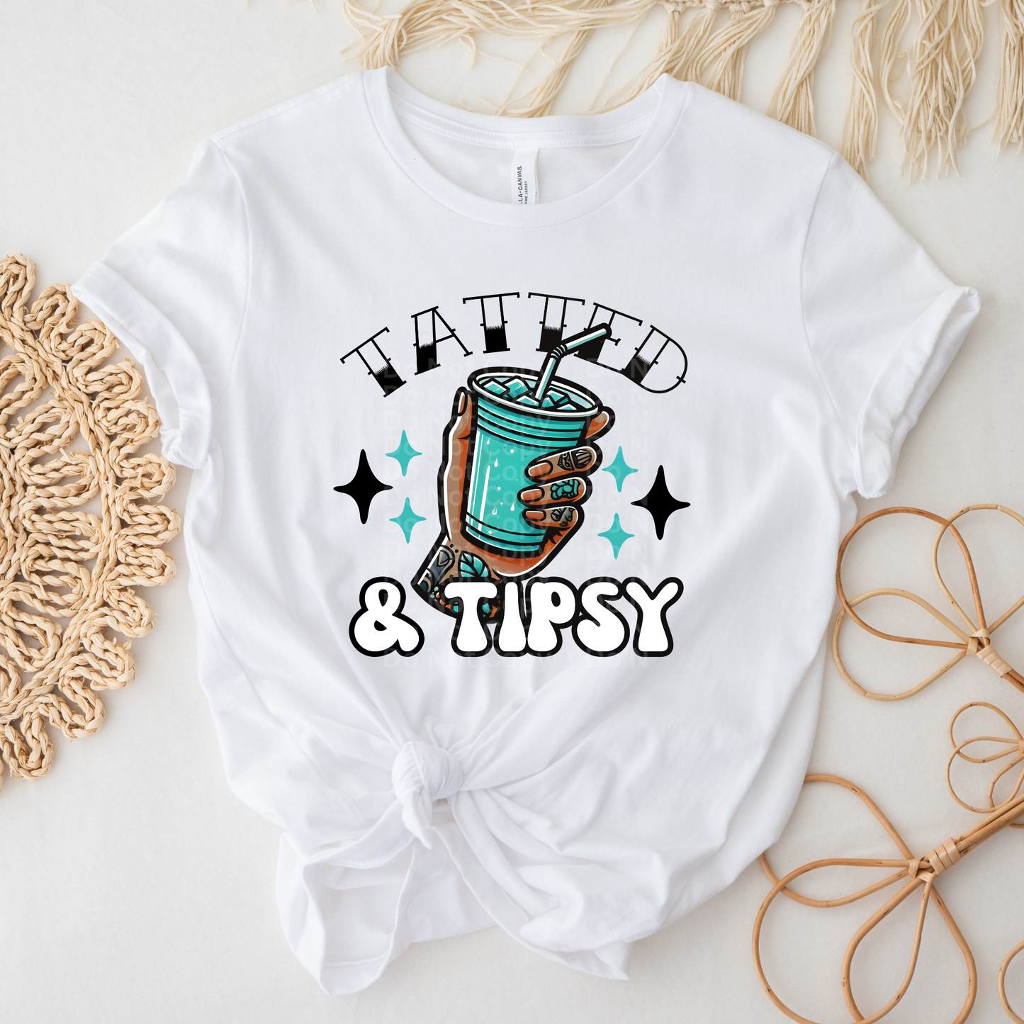 Tatted & Tipsy (Dark) DTF Transfer