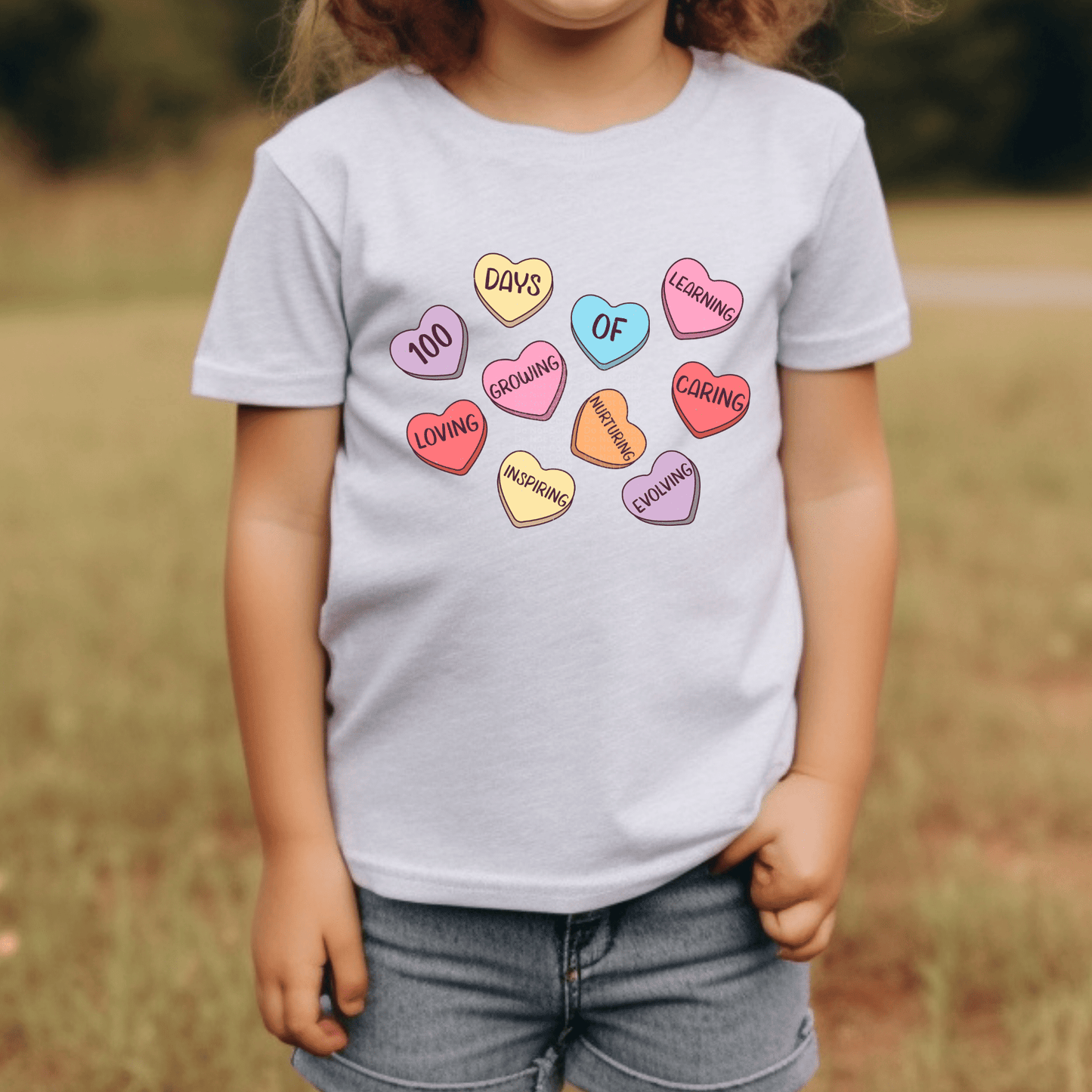 100 Days of School Candy Hearts DTF Transfer
