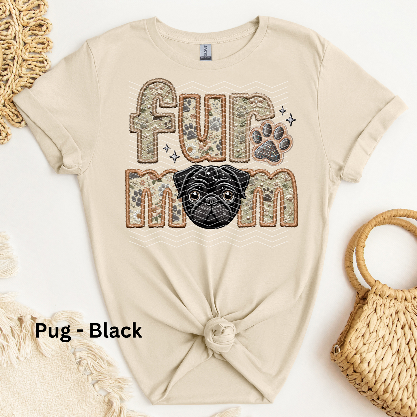Pug- Black DTF Transfer