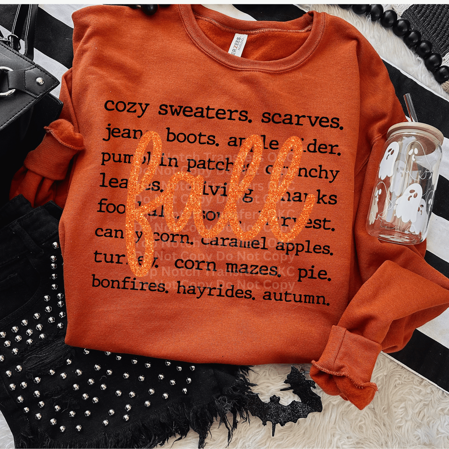 Fall words black DTF Transfer