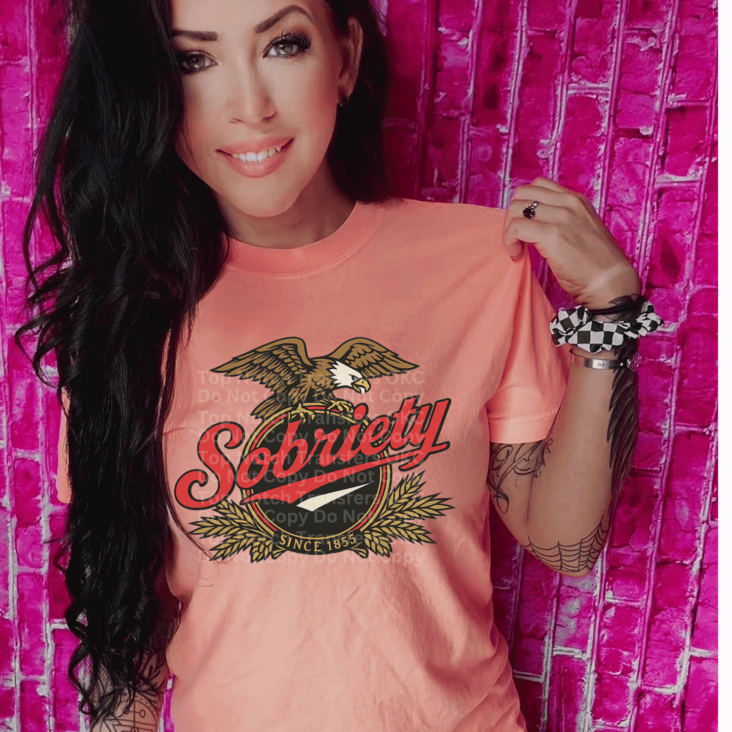 Sobriety Gold Eagle Label DTF Transfer
