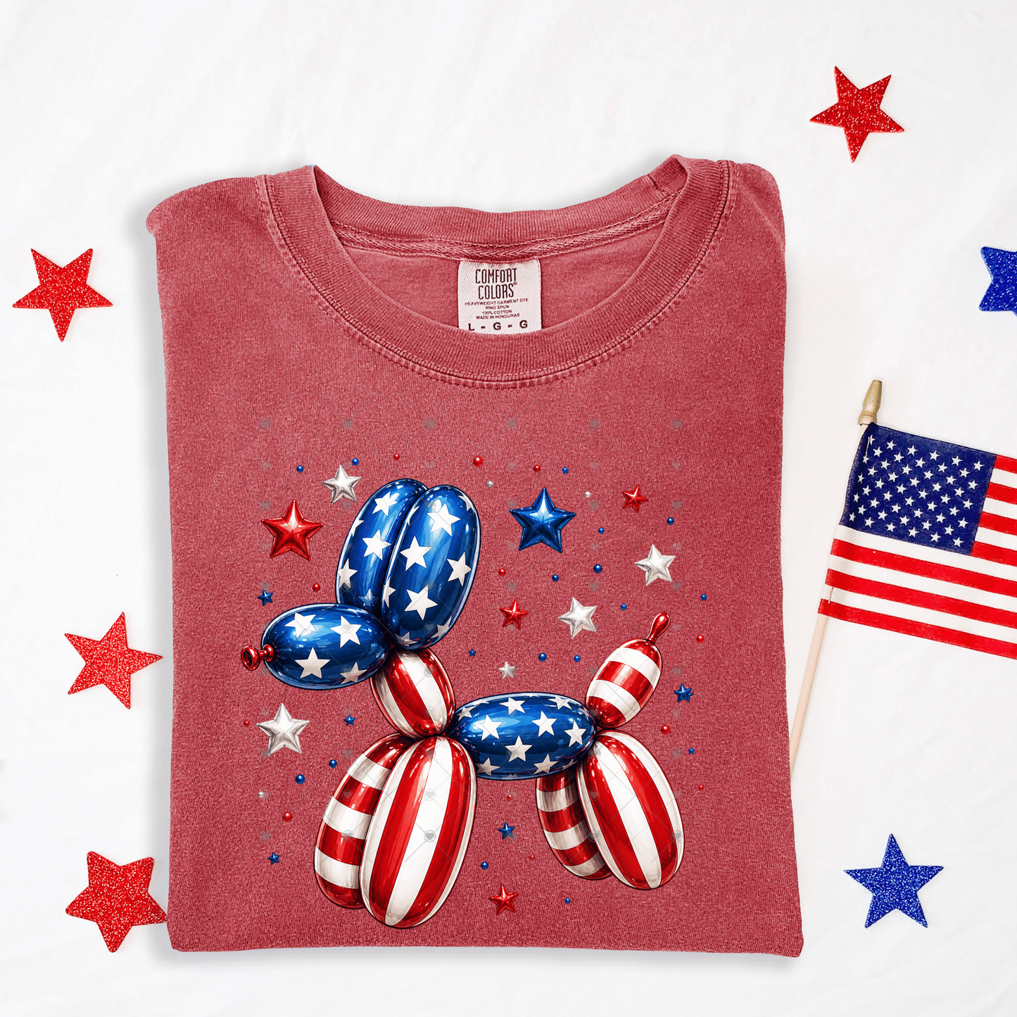 Patriotic Balloon Doggie DTF Transfer