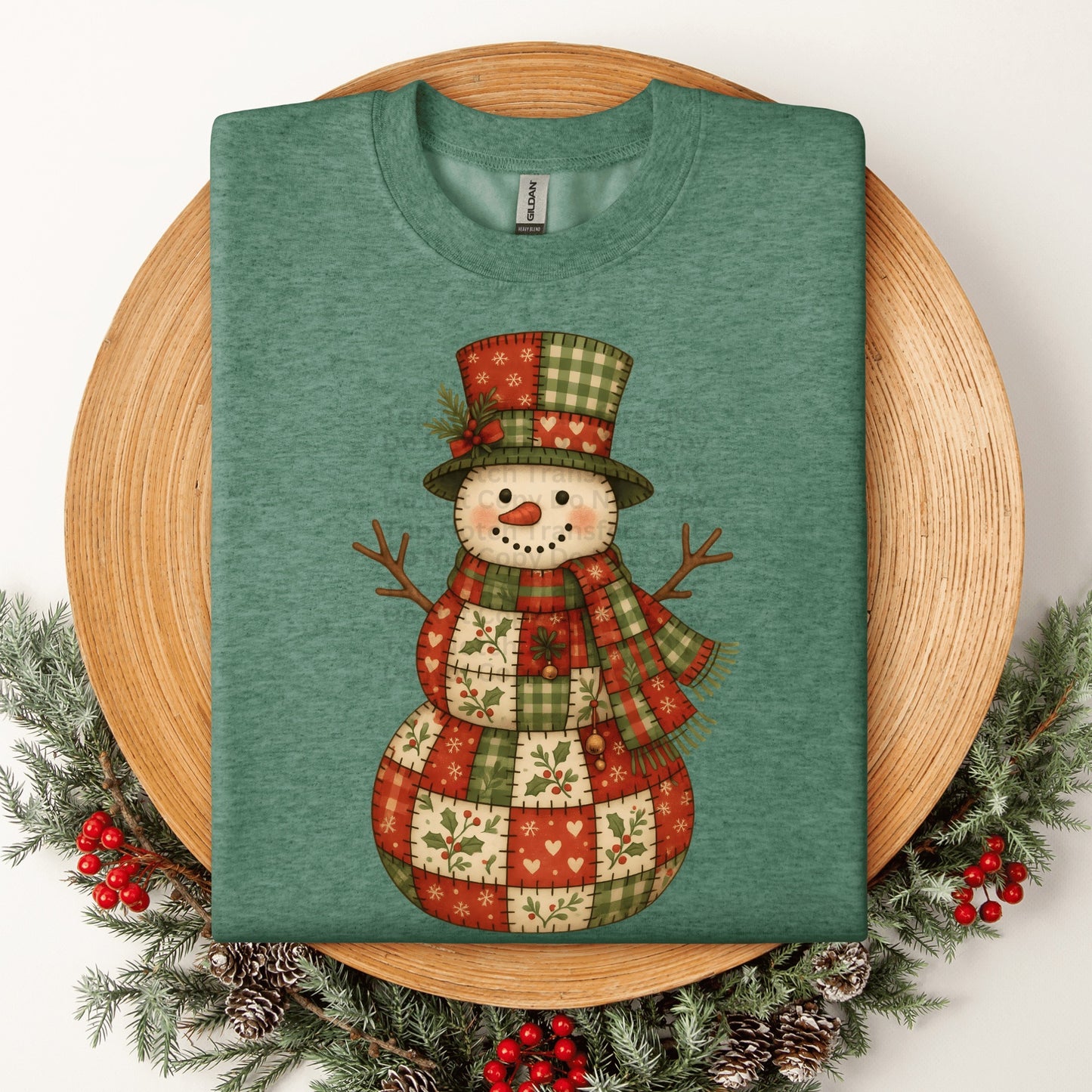 RTS Patchwork Snowman ADULT DTF Transfer