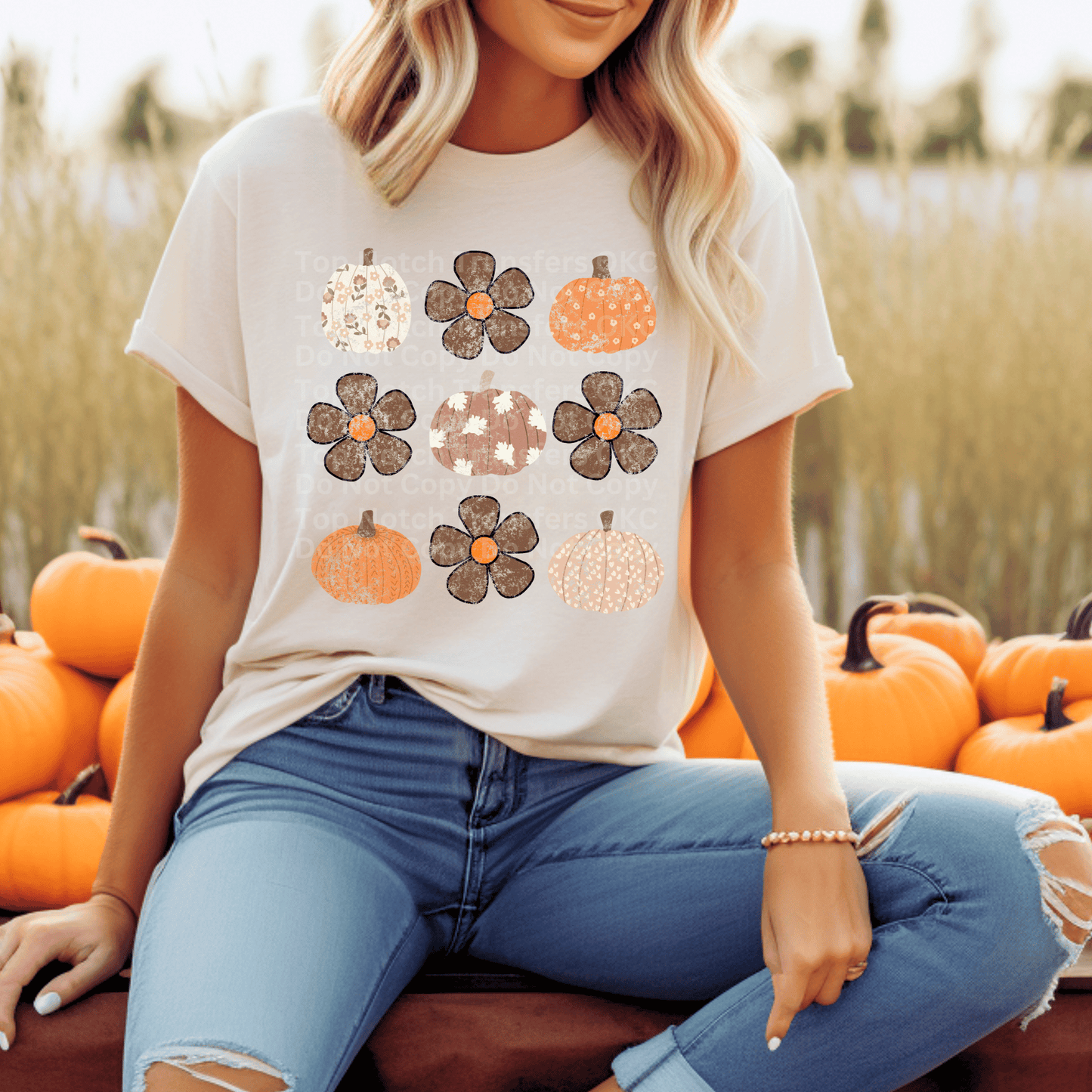 RTS Pumpkins & Flowers Adult DTF Transfer
