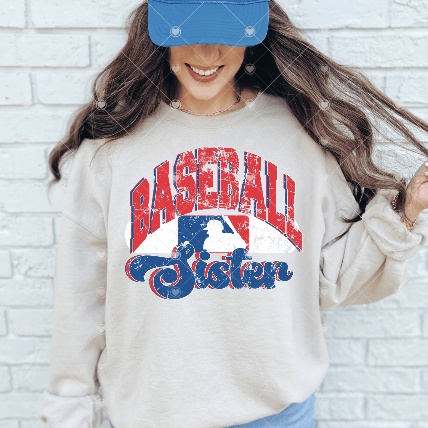 Distressed Baseball Sister DTF Transfer