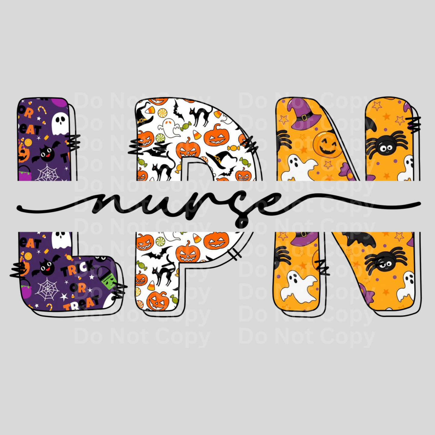 LPN Halloween DTF Transfer