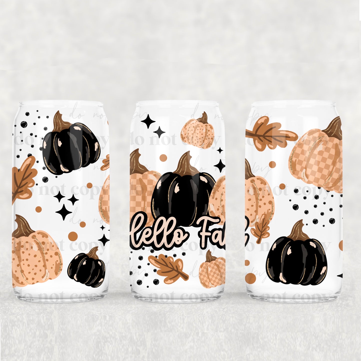 Hello Fall UV DTF 16 oz Cup Wrap *CSC 0925*