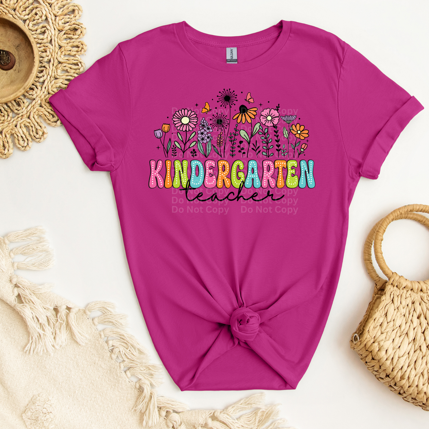 Kindergarten Teacher Floral/Dots DTF Transfer