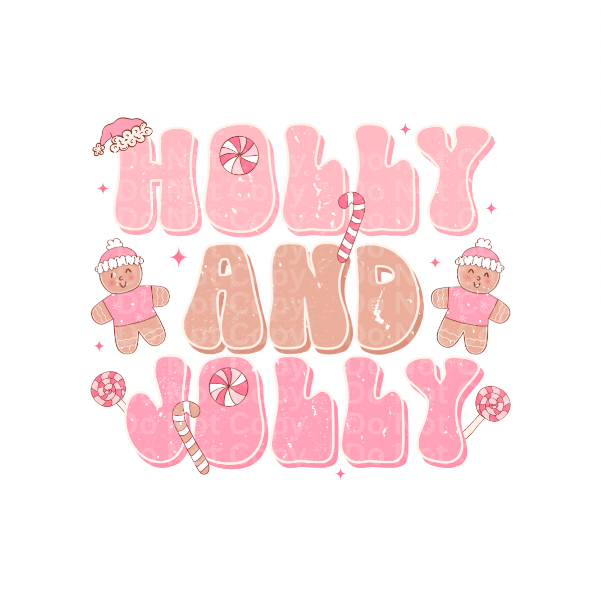 Holly & Jolly Gingerbread DTF Transfer