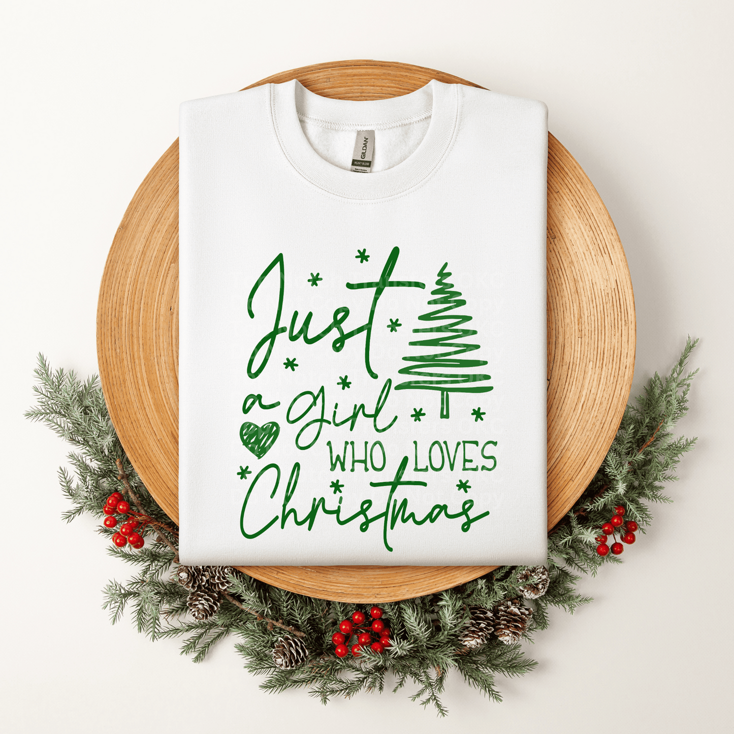 Just a girl who loves Christmas green DTF Transferm