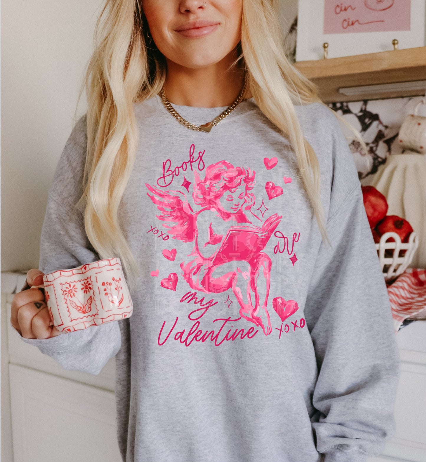 Books Are My Valentine Cupid DTF Transfer