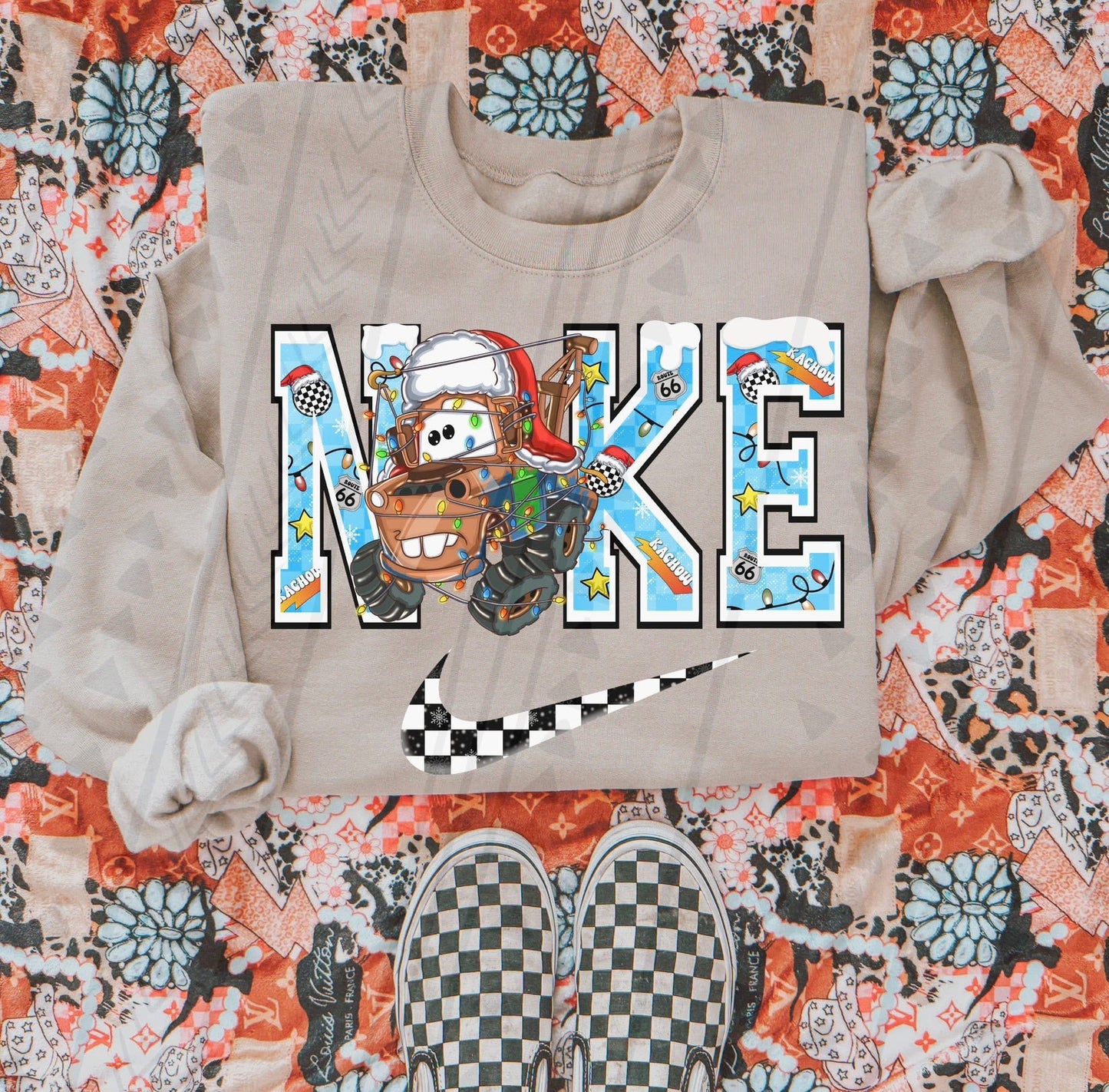 Tow_mater Christmas Swoosh DTF Transfer