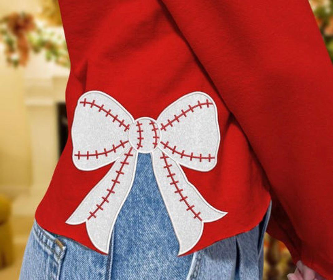Baseball Bow Side Slit DTF Transfer