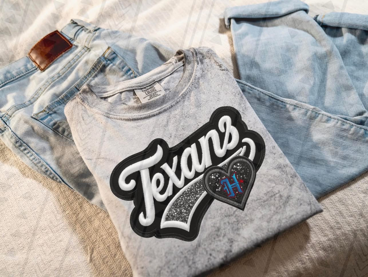 Faux Embroidery_Texans DTF Transfer