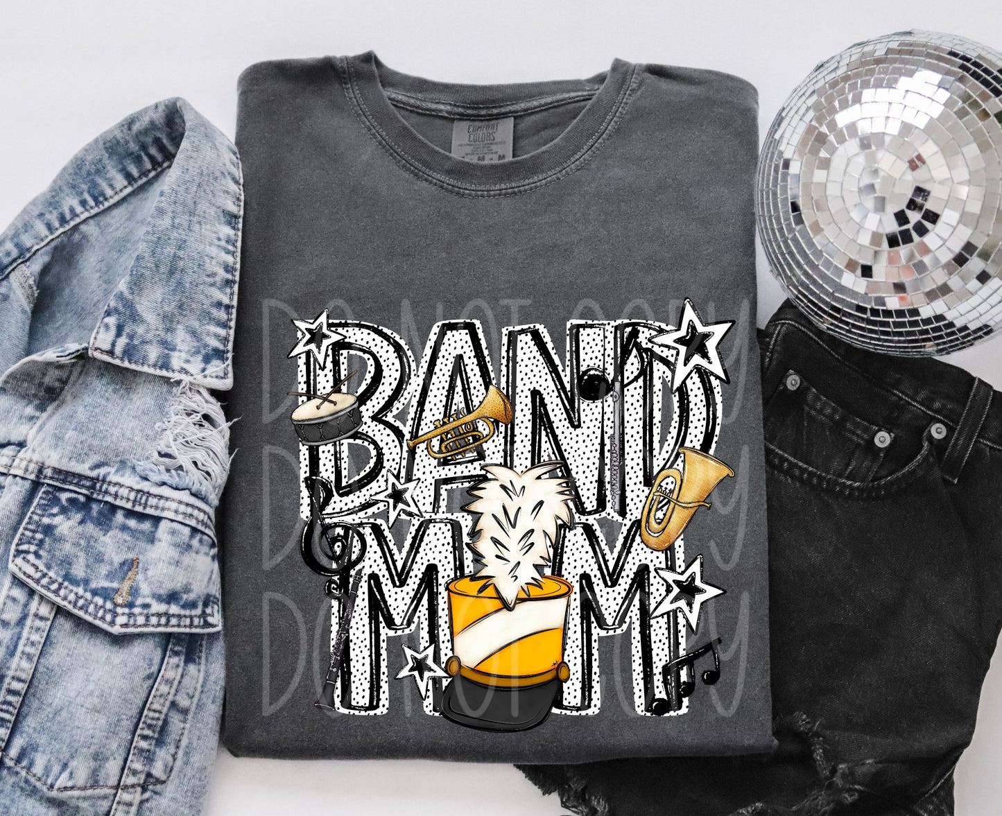 Band Mom Dots Yellow DTF Transfer