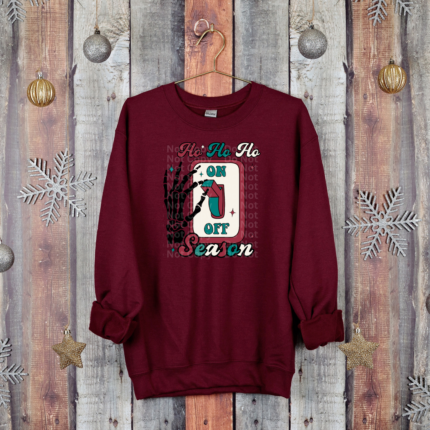 Ho Ho Ho Season Switch Red/Green DTF Transfer