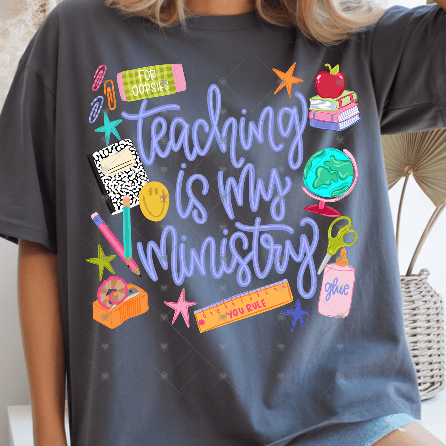 Teaching Is My Ministry Purple DTF Transfer