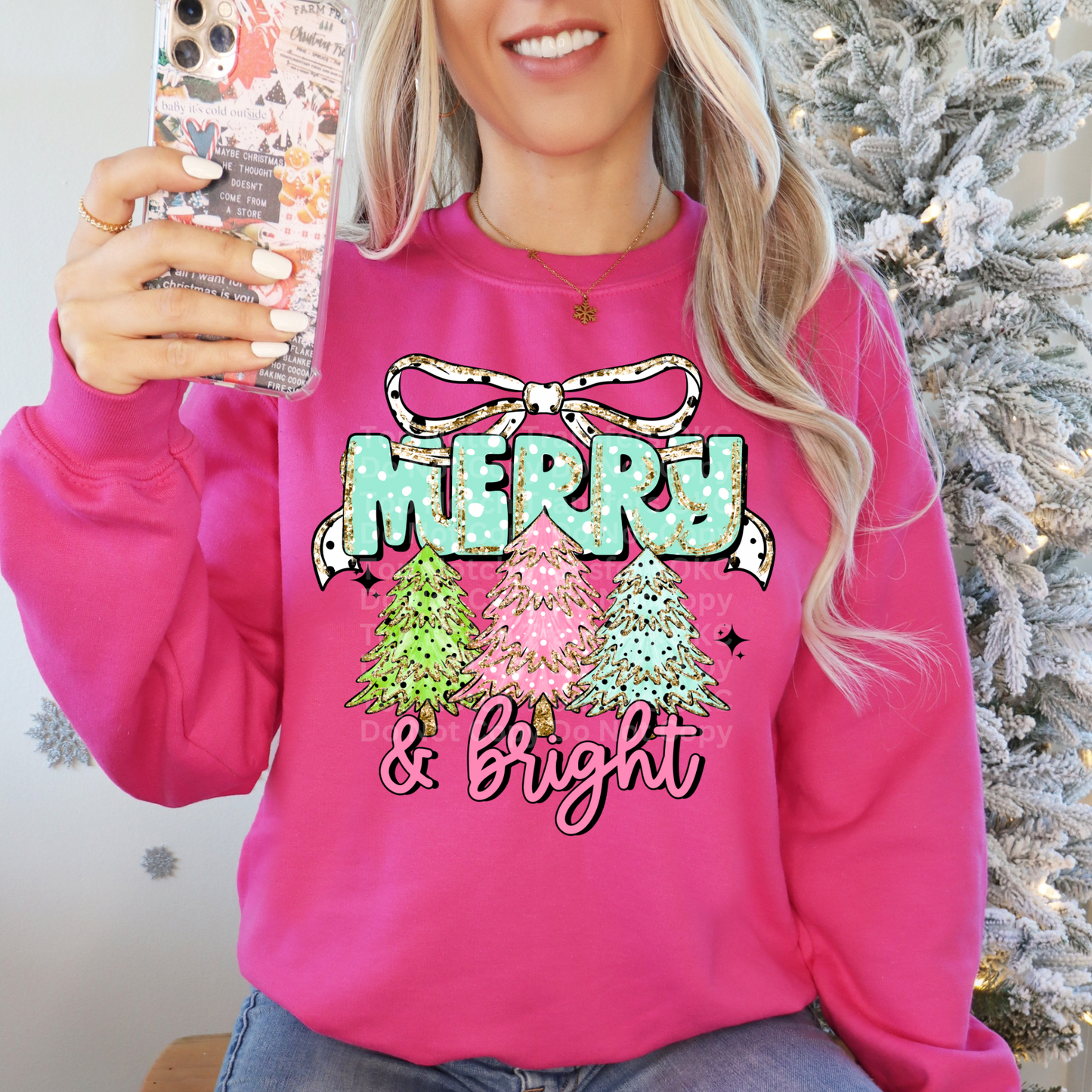 Merry & Bright Semi- Exclusive DTF Transfer