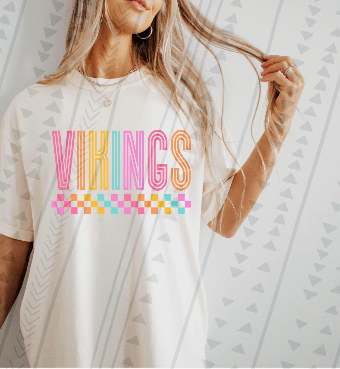 Vikings Checkered DTF Transfer