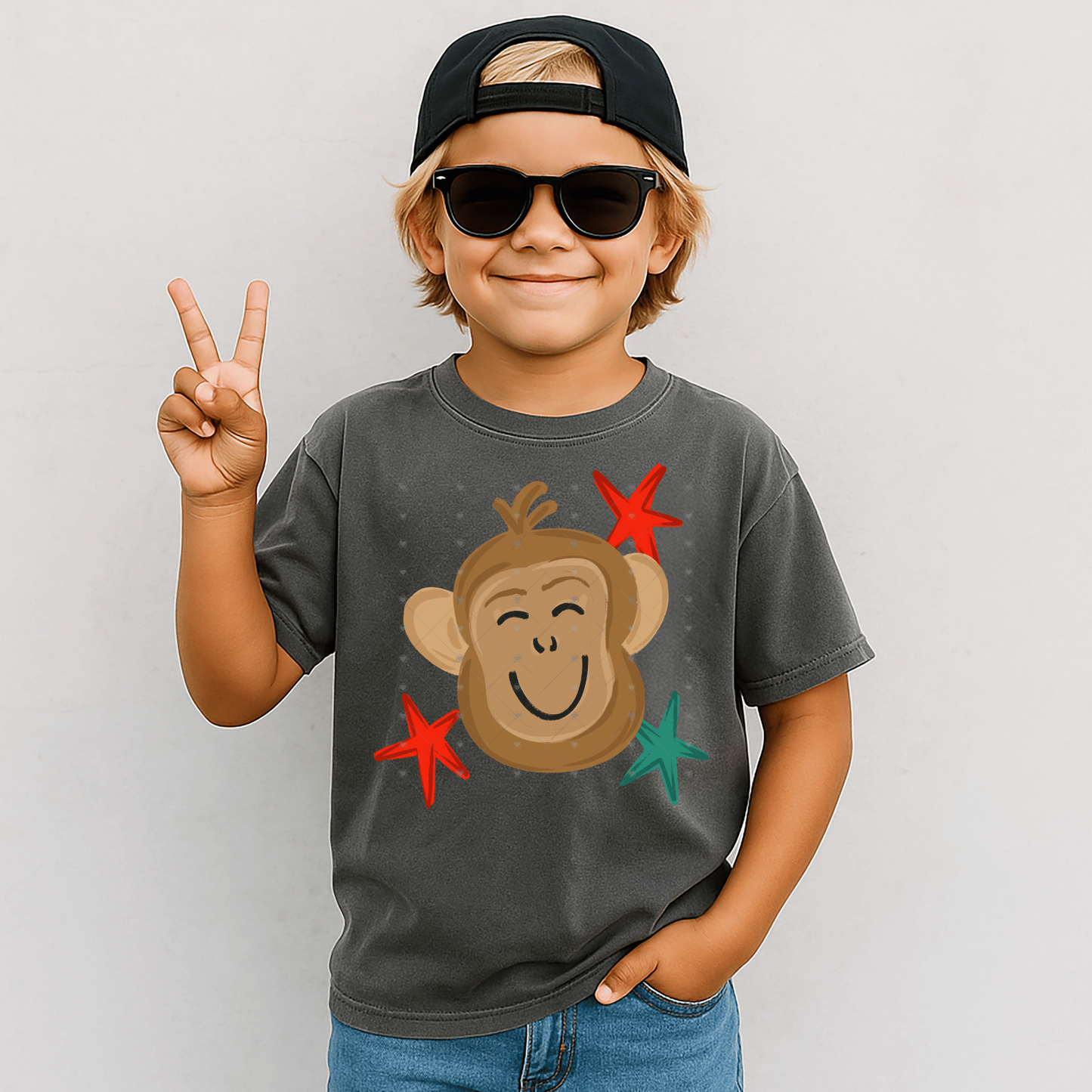 Boy Monkey DTF Transfer
