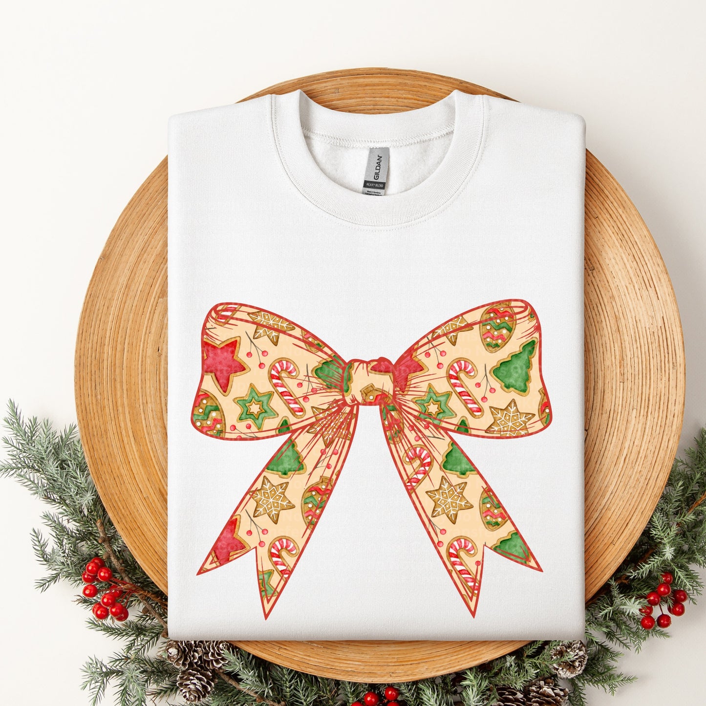 Christmas Bow Tan DTF Transfer