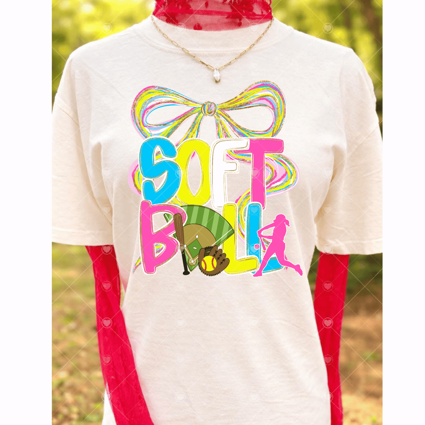Softball Bow DTF Transfer