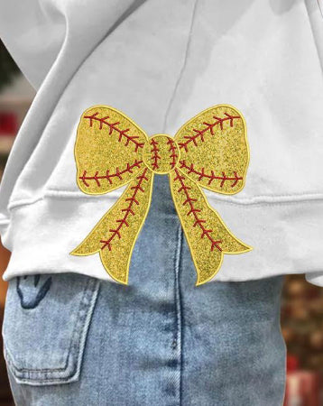 Softball Bow Side Slit DTF Transfer