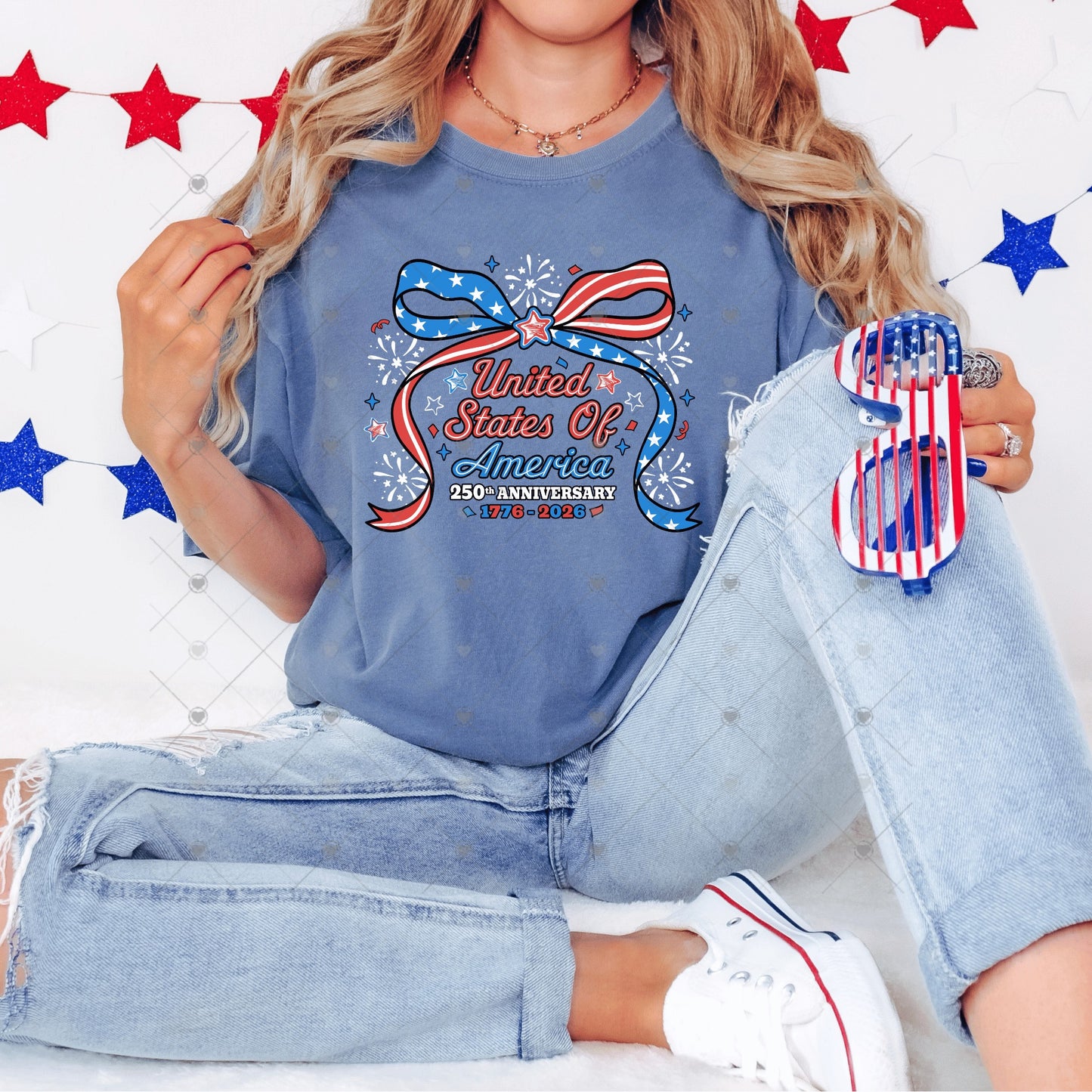 USA 250 Years Bow DTF Transfers