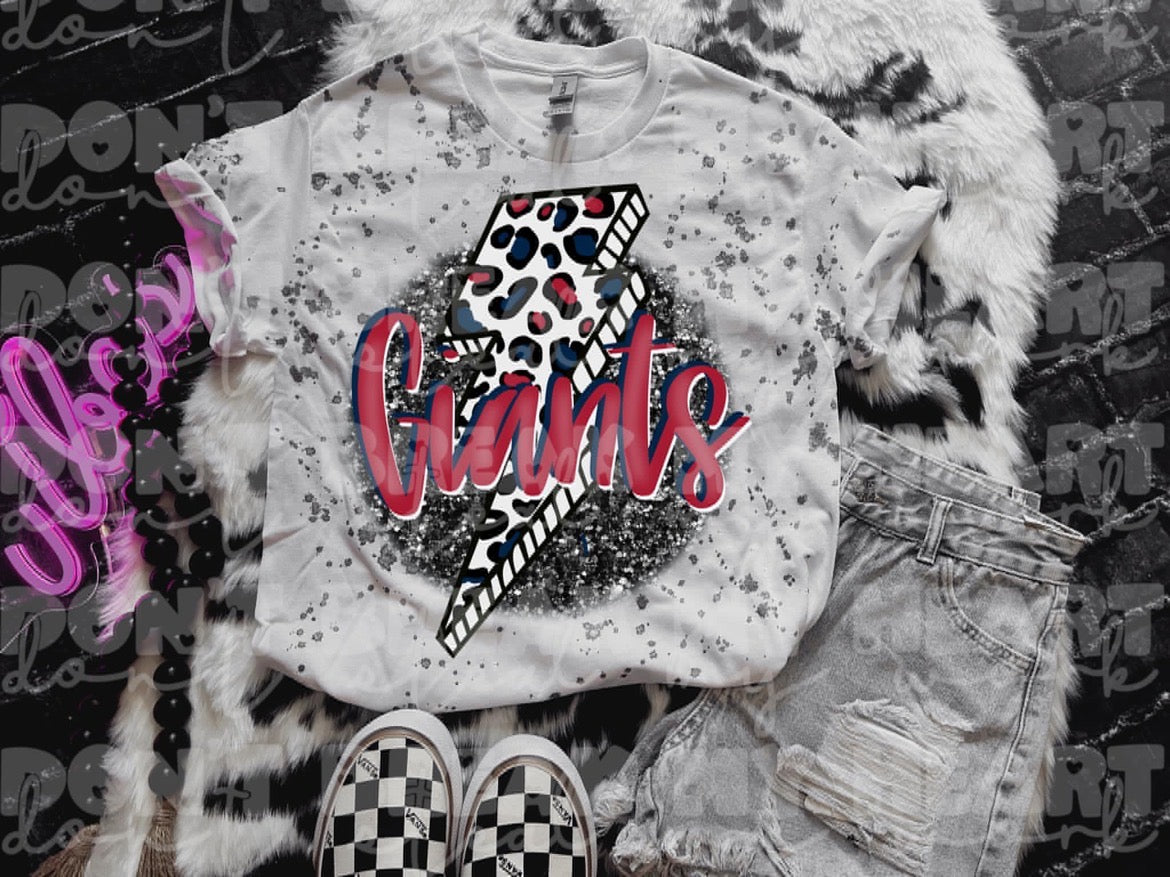 Giants Bolt Glitter DTF Transfer