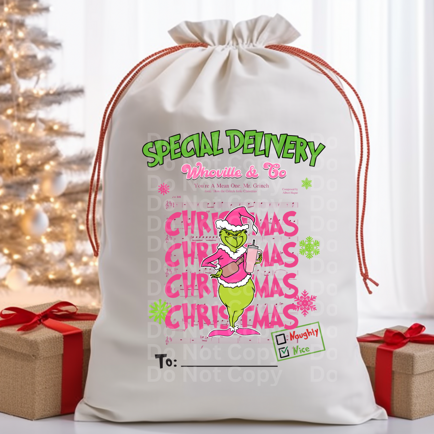 Santa Bag Design 12 DTF Print
