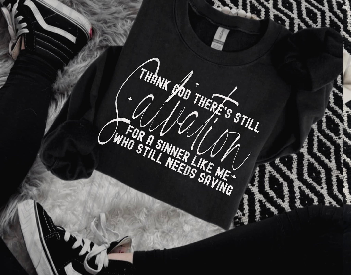 Thank God there’s still Salvation white DTF Transfer