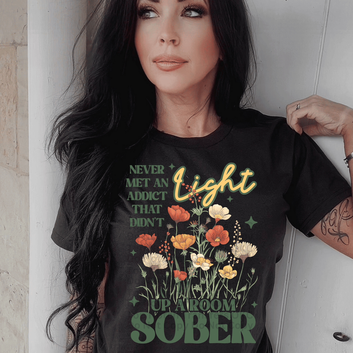 Light Up A Room Sober DTF Transfer