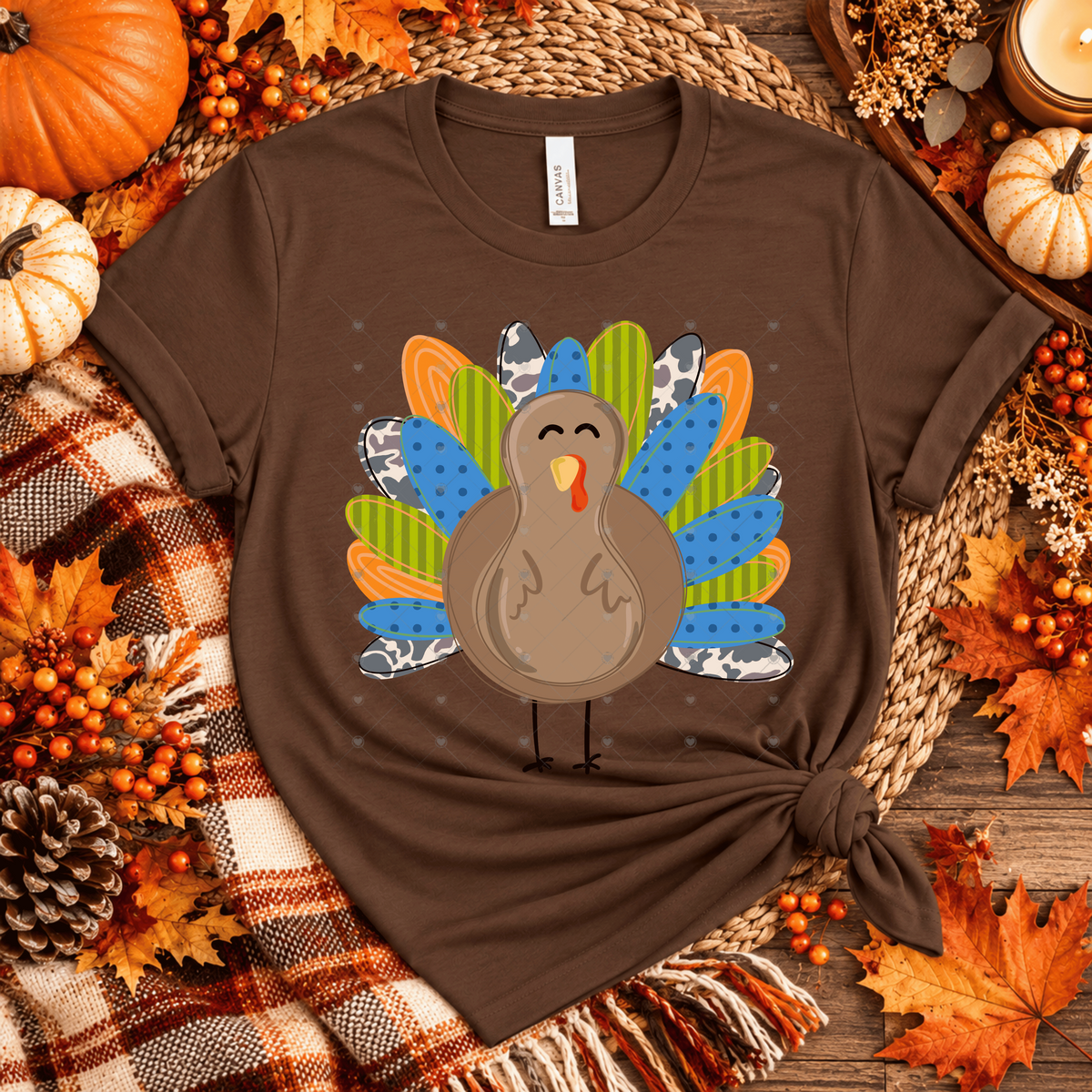 Turkey- Blue/Green/Orange DTF Transfer