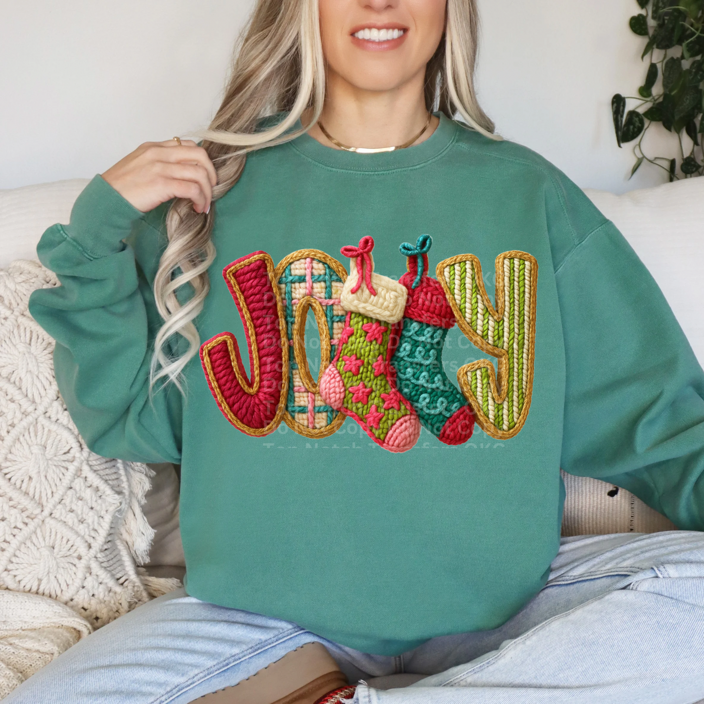 Jolly Stockings Faux Yarn DTF Transfer