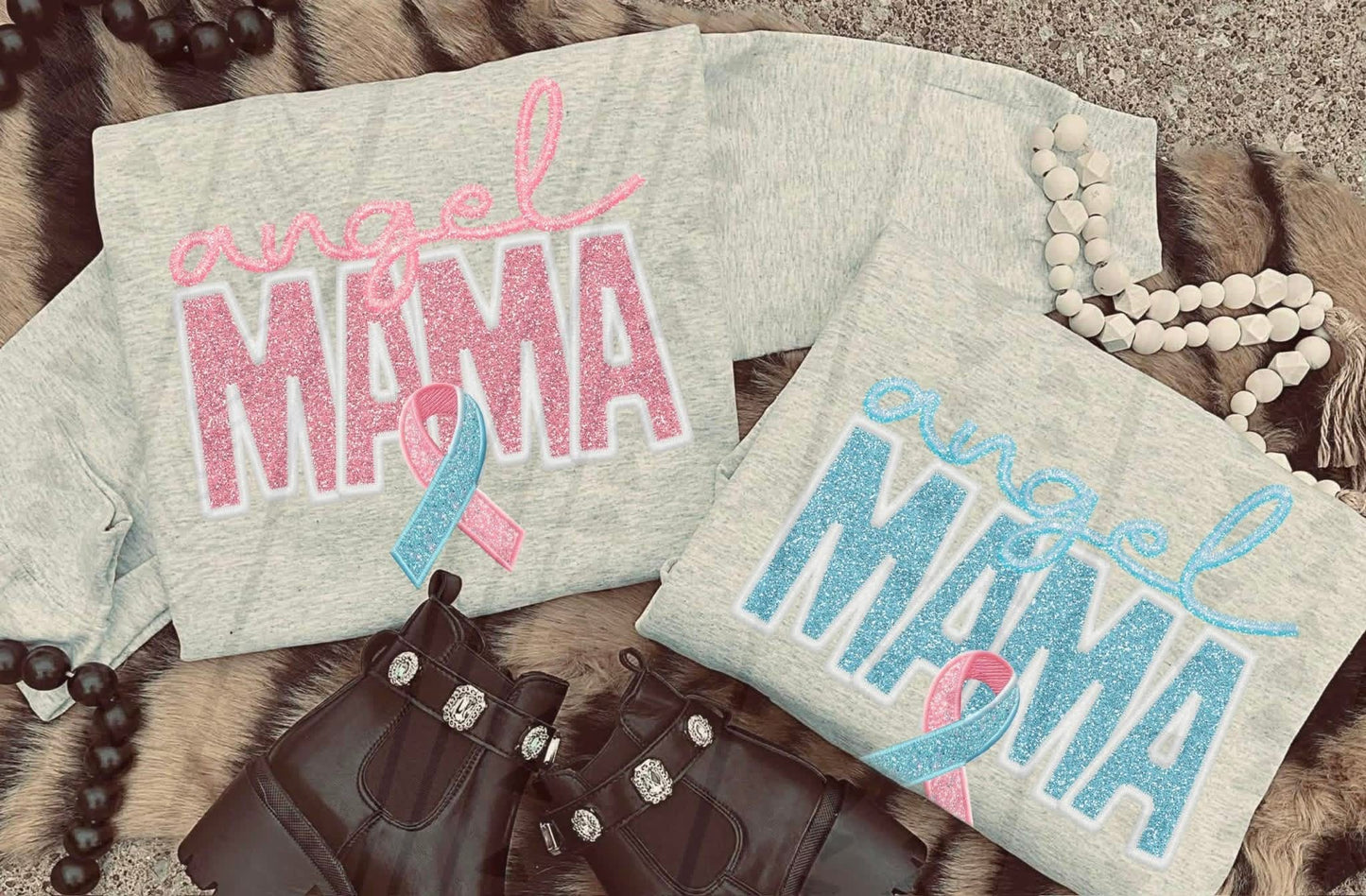 Angel Mama ( Pink or Blue Options) DTF Transfer