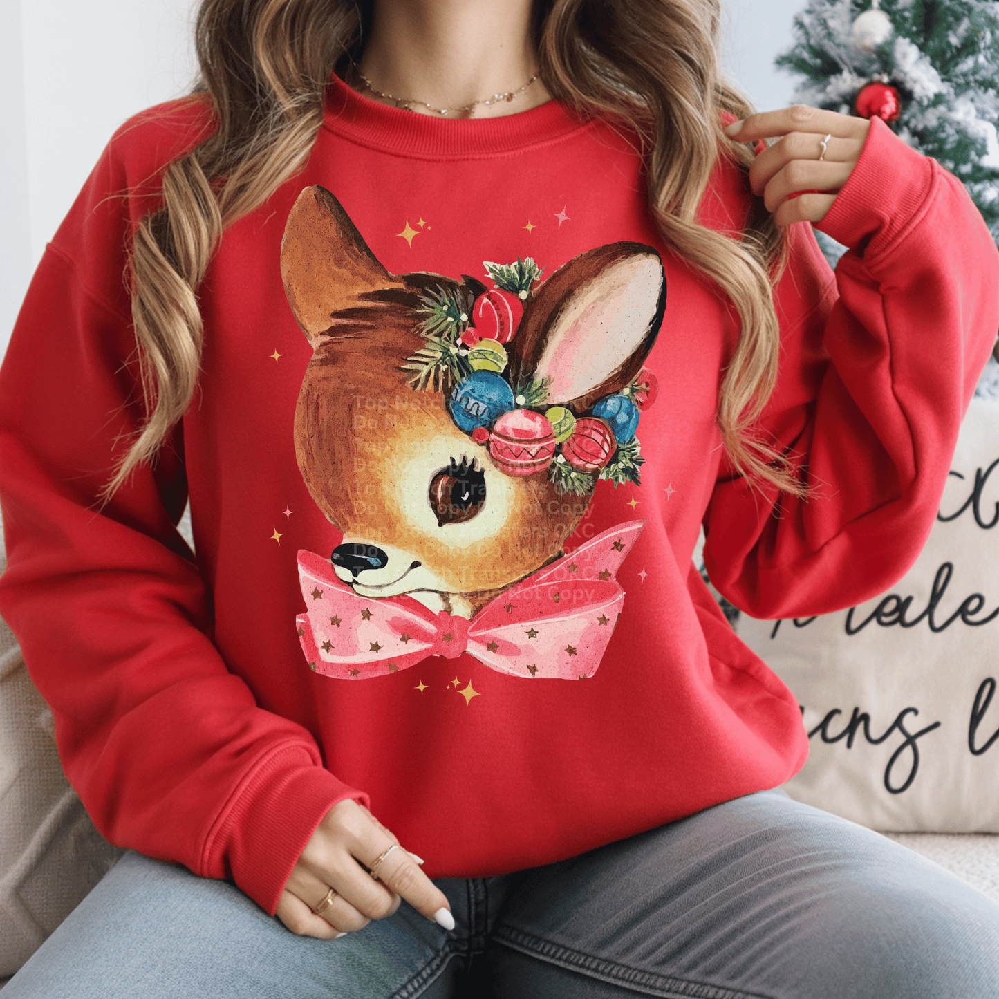 Vintage Christmas Deer DTF Transfer