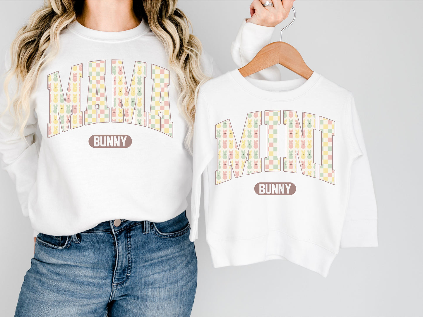 Mini Bunny Retro Peep DTF Transfer *See Matching design also for Mama*