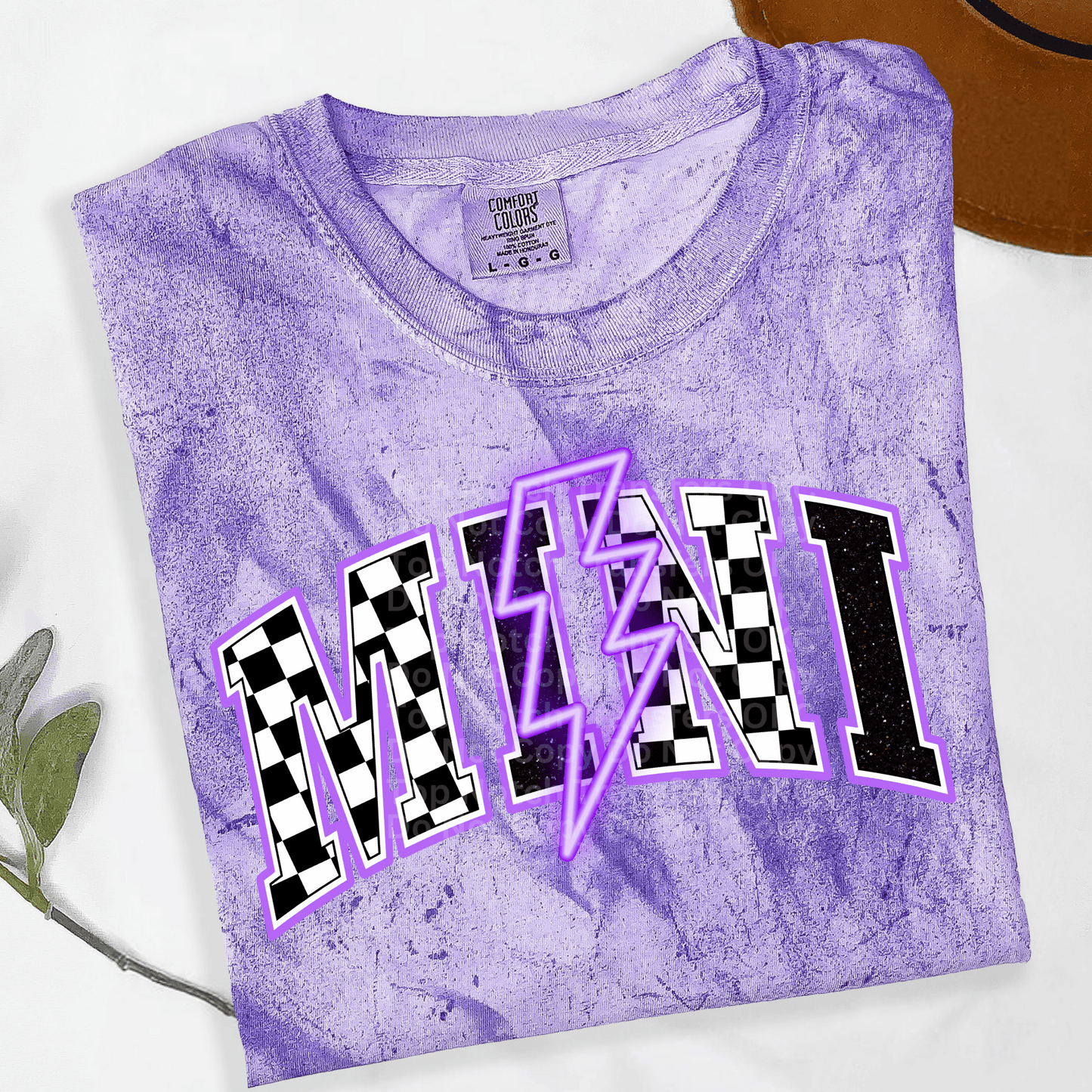 Checkered Mini Neon Purple DTF Transfer