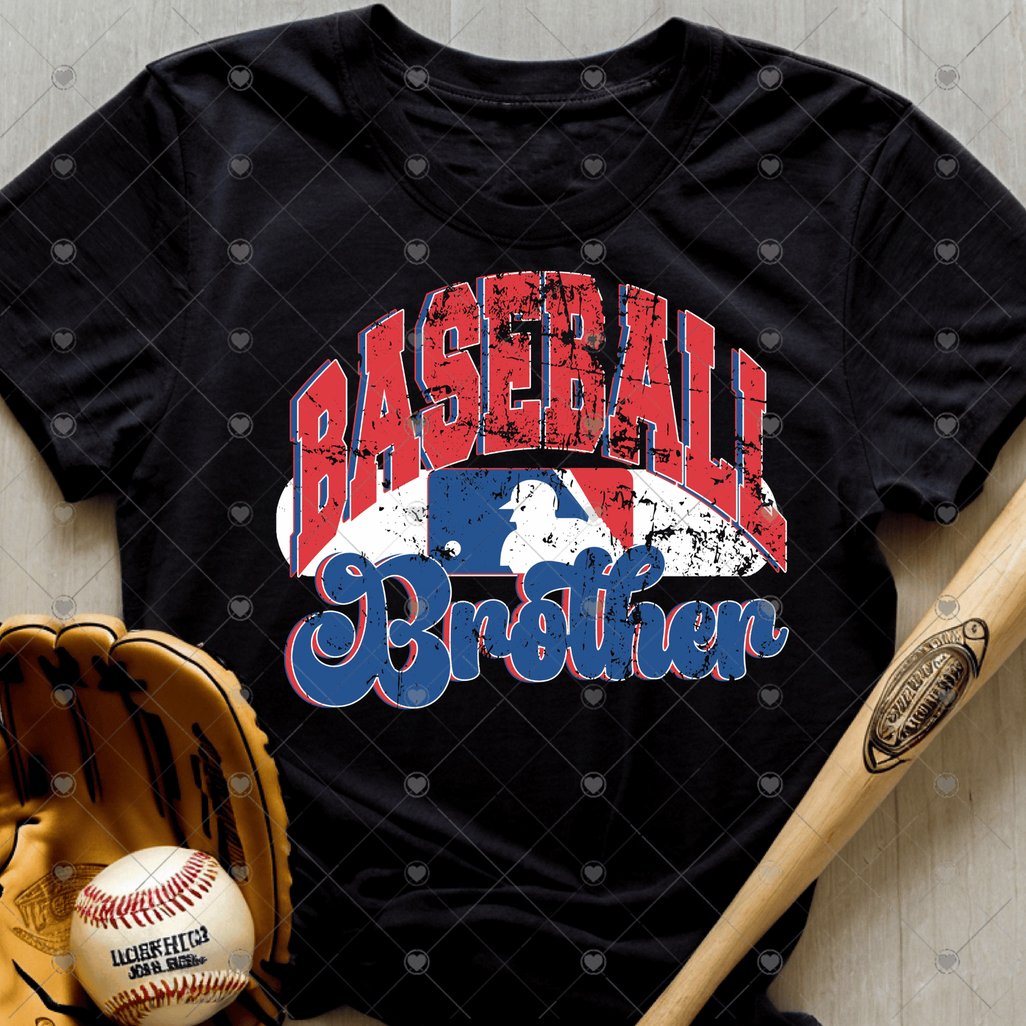 Distressed Baseball Brother DTF Transfer