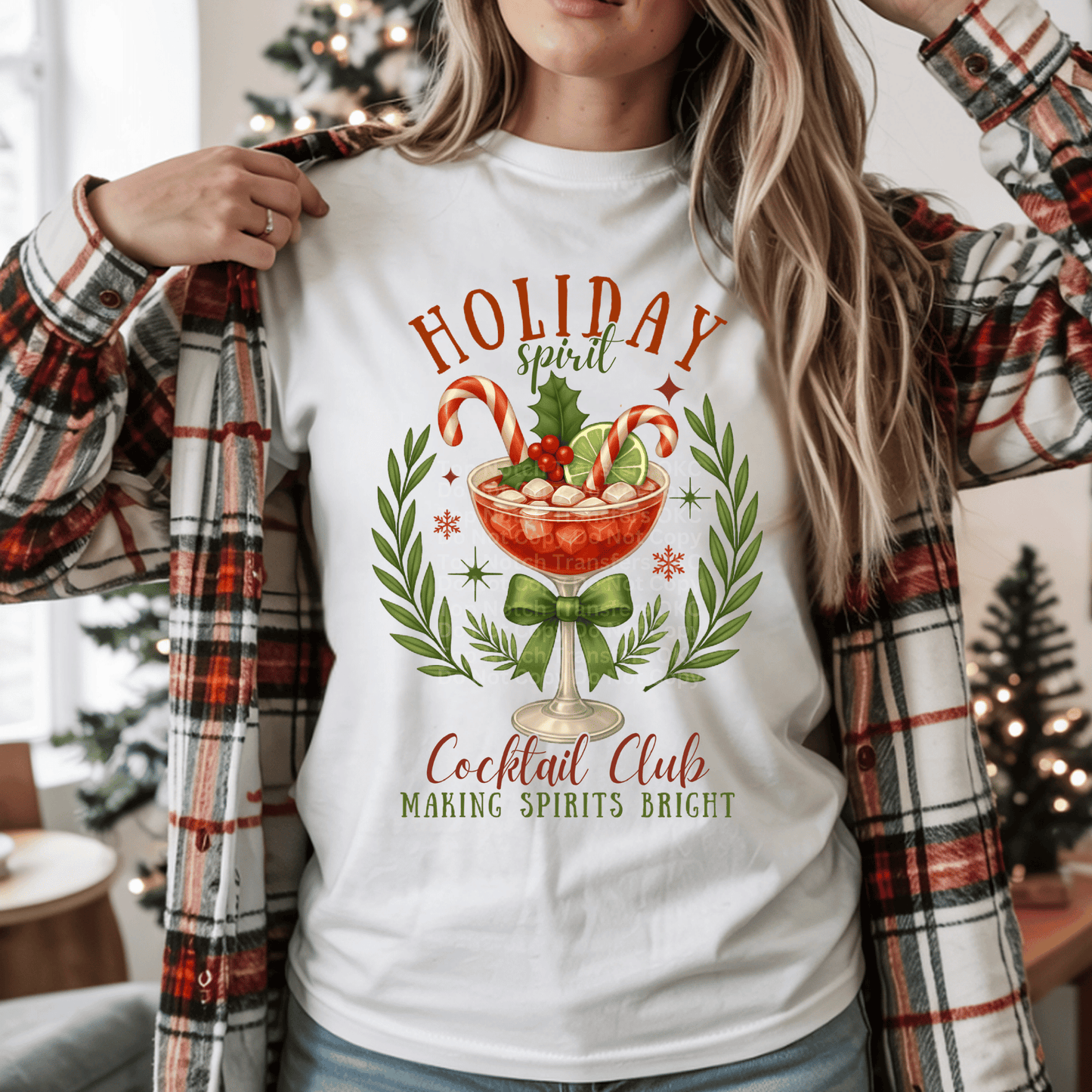 Holiday Spirit Cocktail Club DTF Transfer