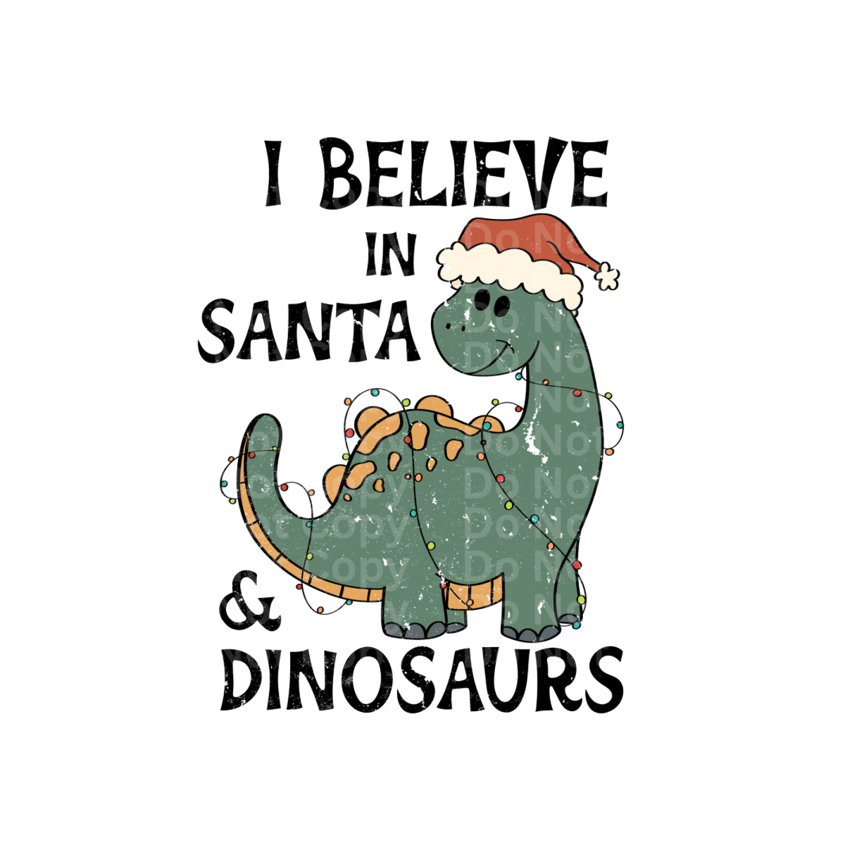 Christmas Dino DTF Transfer