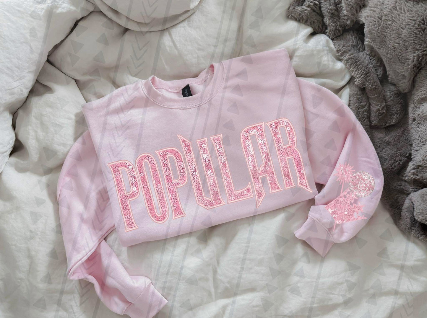 Popular Pink Faux Sequin Wicked DTF Transfer
