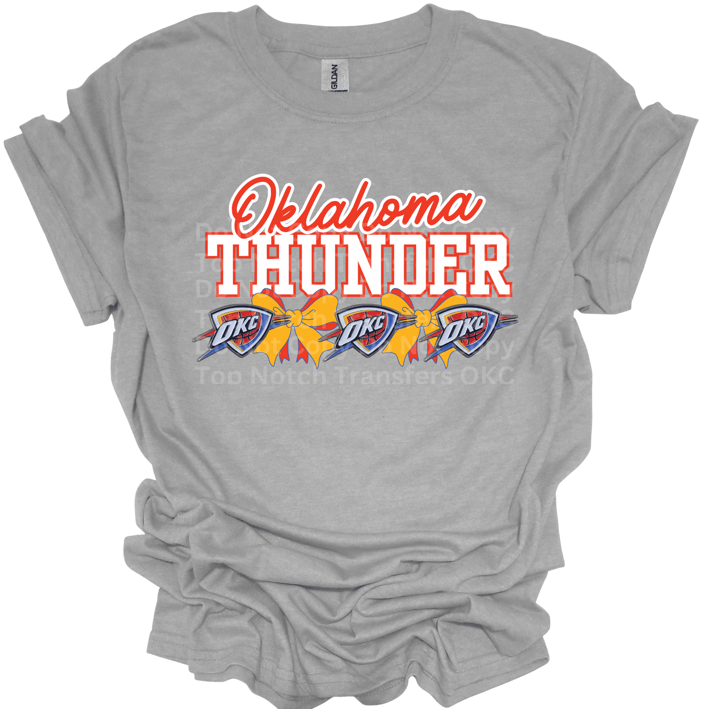 Oklahoma Thunder Yellow bows DTF Transfer