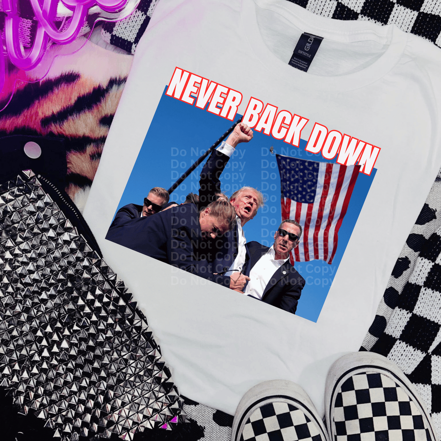 Never Back Down DTF Transfer